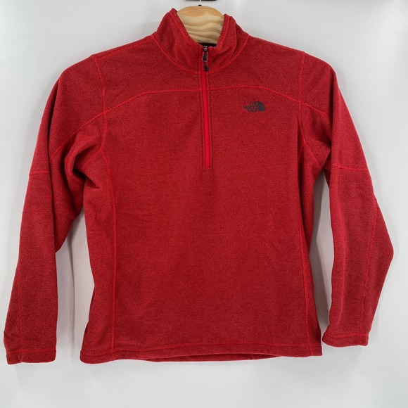 The North Face Large Solid Red Soft 1/4 Zip Long Sleeve‎ Pullover Sweater - Picture 4 of 5